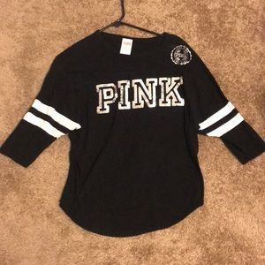 Black PINK three quarter sleeve tee size XS